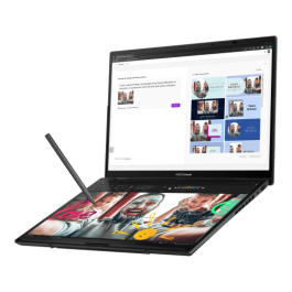 ASUS Zenbook Duo OLED UX8406MA-QL396W - Portátil 14" WUXGA, Intel Core Ultra 9 185H, 32GB RAM, 1TB SSD, Arc Graphics, Windows 11 Home, Gris Tintero - Teclado QWERTY español