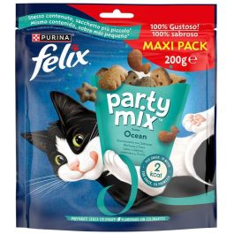 Purina Felix Party Mix Ocean Mix 5x200gr Snacks Gatos Adultos Salmón Pescado Blanco Trucha Proteínas Vitaminas Omega 6 Precio: 32.2344. SKU: B18QY2CKAD