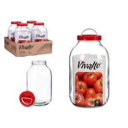 Bote de Cristal 5L con Tapa Roja y Asa - Vivalto 16.5x29x16.5 cm (4 Unidades) Precio: 25.4999998. SKU: S3610503