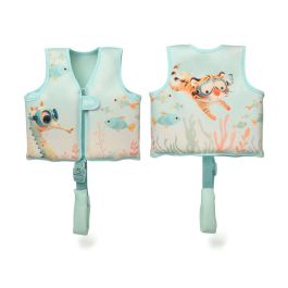 Kiokids Chaleco de Flotación para Bebés y Niños Ocean Dreams, 15-19 kg 2-3 Años, Neopreno con Diseño de Animales Marinos, Ajustable y Seguro