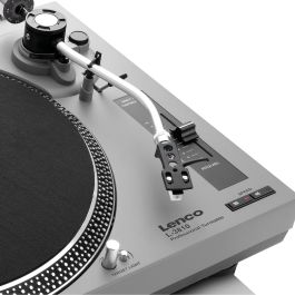 Lenco L-3810 - Tocadiscos de accionamiento directo con puerto USB y preamplificador incorporado, color gris mate
