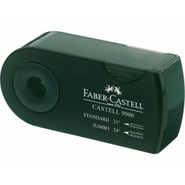 FABER-CASTELL 582800 Sacapuntas doble manual verde para lápices Castell 9000