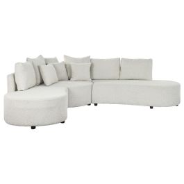 DKD Home Decor Sofá Moderno Modular de Poliéster y Madera, Blanco Roto 250x241x66 cm, Asiento 40 cm Precio: 1193.59000057. SKU: B1BL7WBKNF