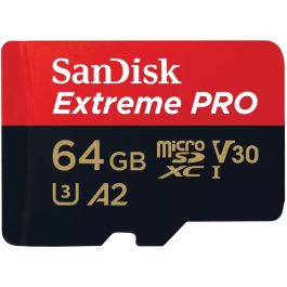 Sandisk Extreme Pro Tarjeta MicroSDXC de 64 GB, 200 MB/s Lectura, 140 MB/s Escritura, UHS-I, Clase 10 con Adaptador SD Precio: 32.58999964. SKU: S55150092