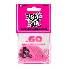 ERNIEBALL Púas 0,60 Mm Everlast Rosa - 12 Unidades Ernie Ball