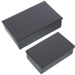 Juego de Cajas Decorativas Alexandra House Living Negro Metal 28 x 18 x 8 cm 22 x 7 x 14 cm 2 Piezas Precio: 47.88999952. SKU: B1DK7P8DDL