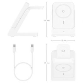 Aisens Cargador Inalámbrico 4 en 1 ASCH-15W4WC063-W, 15W, Blanco, para Móvil, Apple Watch y Auriculares con Power Bank Integrado