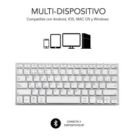 SUBBLIM Teclado Wireless Bluetooth Aluminio Advance Compact Silver SUBBLIM Teclado Wireless Bluetooth Aluminio Advance Compact Silver
