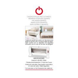 Basic Home Calefactor Eléctrico 600W-1200W, 13x23x53 cm (4 Unidades)