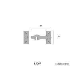 Pestillo izquierdo hierro latón 8cm