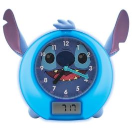 Disney Stitch - Reloj educativo cuentacuentos con luz nocturna y melodías. Entrenador de sueño y temporizador, idioma inglés