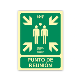 Normaluz Cartel de Evacuación Punto de Reunión Clase B PVC 0,7mm 22,4x30cm