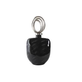 DKD Home Decor Jarrón Moderno de Cristal y Aluminio Negro Plateado con Tapa 13x41x23 cm Precio: 43.49999973. SKU: S3039891