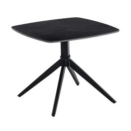 Mesa Centro Negro Piedra Sinterizada 60 X 60 X 50 cm