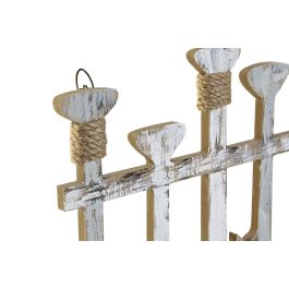 DKD Home Decor Decoración de Pared Estilo Atlántico con Remos de Madera Colores Gris, Blanco y Natural 60x40x5 cm