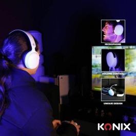 Konix AAAYA57303 Auriculares Gaming Circumaurales Nexus PS5 con Altavoces de 40mm y Micrófono Integrado, Cable 1.5m