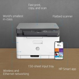 HP 178nw Impresora Multifunción Láser Color Wi-Fi, Compacta, Escanea, Copia, Imprime desde Móvil, Alta Calidad Color