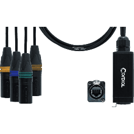 Adaptador Dmx - Rj45 4 Xlr Macho 3 Puntos 70 Cm