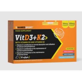 NAMED SPORT Vitamina D3 + K2 con Aceite de Hígado de Bacalao para Absorción de Calcio, 30 Comprimidos Precio: 9.79. SKU: B16VDZDSX4