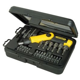 Stanley Destornillador Articulado de Trinquete Tipo Pistola con Portaherramientas y 25 Puntas Surtidas