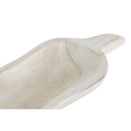 DKD Home Decor Centro de Mesa Tropical Marrón Claro de Madera Paulownia para Decoración del Hogar, 38 cm Ancho x 15 cm Largo x 4 cm Alto