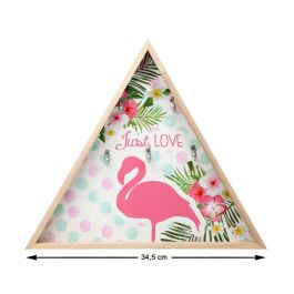 Cuelga Llaves Decorativo Flamenco Rosa 34.5x30 cm con 3 Ganchos - Madera Precio: 4.49999968. SKU: S1123389
