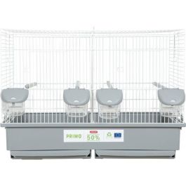 Zolux ZOL3336021042338 Jaula de Cría Primo Cati para Canarios Mandarines, 57 x 34,5 x 41 cm, Blanco y Gris