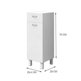 ESSENTIAL - Mueble 1 puerta 1 cajón - Blanco - L 30 cm ESSENTIAL - Mueble 1 puerta 1 cajón - Blanco - L 30 cm