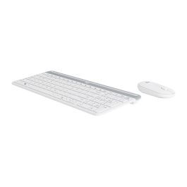 Logitech MK470 Teclado y Ratón Inalámbricos Slim, Blanco, QWERTY Internacional de EE.UU.