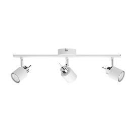 Philips Foco de 3 Luces Meranti con Casquillo GU10 Orientable de Metal Blanco IP20 (Bombilla no incluida) Medidas 8x47.4x15.5cm