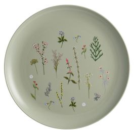 Day Juego de 4 Platos 25 cm Colores Surtidos Arena Natural Verde Musgo Amarillo Arena Ilustraciones de Plantas