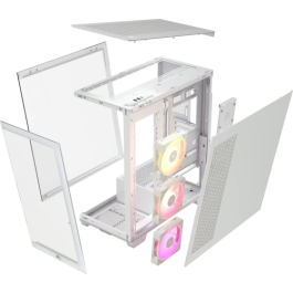 Corsair iCUE LINK 3500X RGB Midi Torre PC Blanco con Ventiladores 120mm, CC-9011281-WW