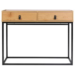 Home Deco Factory Consola de Madera y Metal con 2 Cajones, 100x35x80.5 cm - Colección Industriel