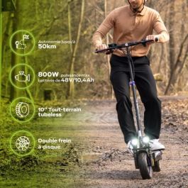 Patinete eléctrico - URBANGLIDE - ECROSS ONE - 800 W - 10 neumáticos - Máx. 25 km/h - Autonomía hasta 50 km
