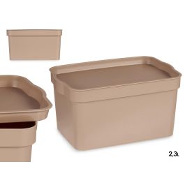Kipit Caja Plástico con Tapa 2,3L Beige 13.5x11x20 cm (Set de 24) Precio: 35.50000003. SKU: S3610498