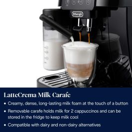 DeLonghi Cafetera Magnifica Automática de Grano a Taza Negra para Espresso y Capuchino