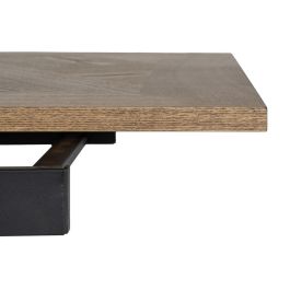 Mesa Extensible Natural-Negro Dm-Metal 160 X 90 X 77 cm