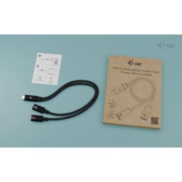 I-Tec Splitter USB-C Audio/Datos con Power Delivery 100W, USB 2.0, 0,3m, Negro
