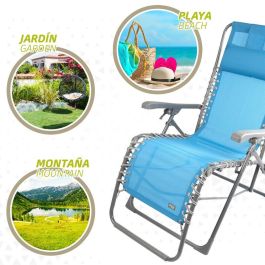 Tumbona Aktive textileno Azul 160 x 76 x 52 cm Tumbona Aktive textileno Azul 160 x 76 x 52 cm