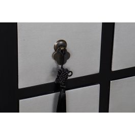 DKD Home Decor Mueble TV Airi Oriental Negro y Plateado 24 x 51 x 130 cm