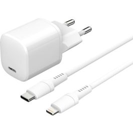 eSTUFF INFINITE PD 20W Kit Cargador Enchufe EU Cable USB-C a Lightning 1.5m Blanco