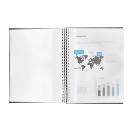 Liderpapel Carpeta Escaparate con Espiral 20 Fundas Polipropileno DIN A4 Negro