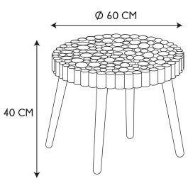 Mesa Auxiliar Rondin Home Deco Factory altura 40 diámetro 60