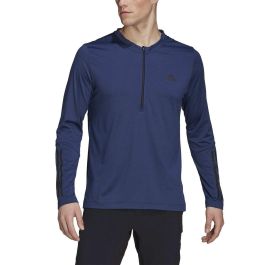 Camiseta de Manga Corta Hombre Adidas 1/4-Zip Azul oscuro 39