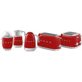 Smeg TSF03RDEU Tostador de Pan para 4 Rebanadas Estilo Retro Años 50 Color Rojo