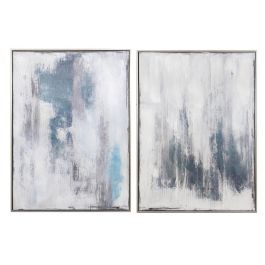 DKD Home Decor Cuadro Abstracto Gris Blanco Lienzo PS 60 x 80 x 3.5 cm (2 Unidades) Precio: 38.50000022. SKU: S3038951
