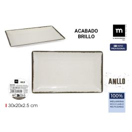 La Mediterrane Bandeja de Melamina Brillo Anllo 30 x 20 x 2.5 cm (12 Unidades)