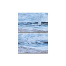 DKD Home Decor Cuadro Mediterraneo Azul Beige Lienzo MDF 2.8 x 80 x 120 cm (2 Unidades) Precio: 57.49999981. SKU: B1F79JE3CE