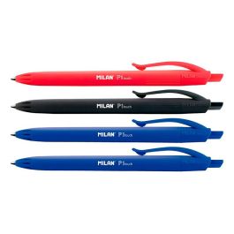 Milan Boligrafo P1 Touch Surtidos Blister -4U- Azul, Negro, Rojo