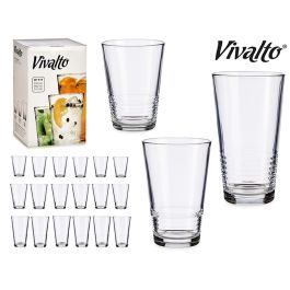 Vivalto Set de 18 Vasos Líneas - 230 ml, 340 ml, 510 ml - 17x40x25 cm (3 Unidades)